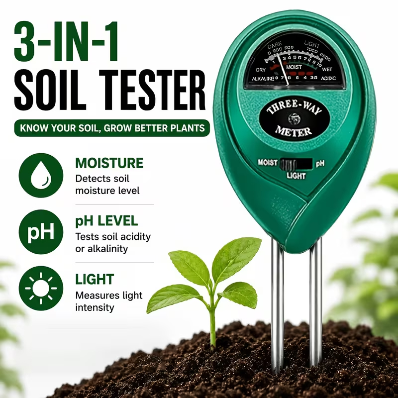 Gardening Tools Equipment - Tester del Suolo 3-in-1 (Misuratore di