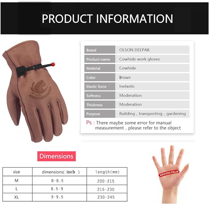Guanti in pelle di vacchetta p - Garden Gloves Thorn Proof recensione e prezzo