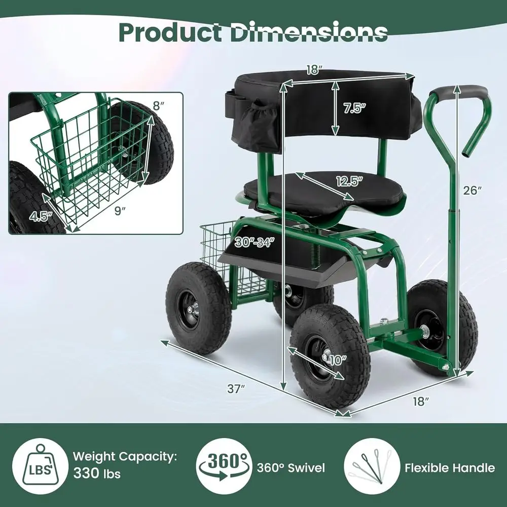 Regolabile a 360° °   Sedia da - Gardening Tools Basket recensione e prezzo